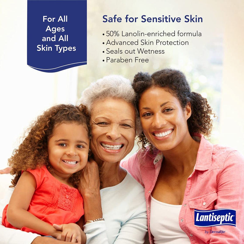 [Australia] - Lantiseptic Moisture Shield Original Skin Protectant – 50% Lanolin Enriched Skin Protectant Barrier Cream for Incontinence – Paraben Free, 3 Jars, 4.5oz Each 3 Pack 