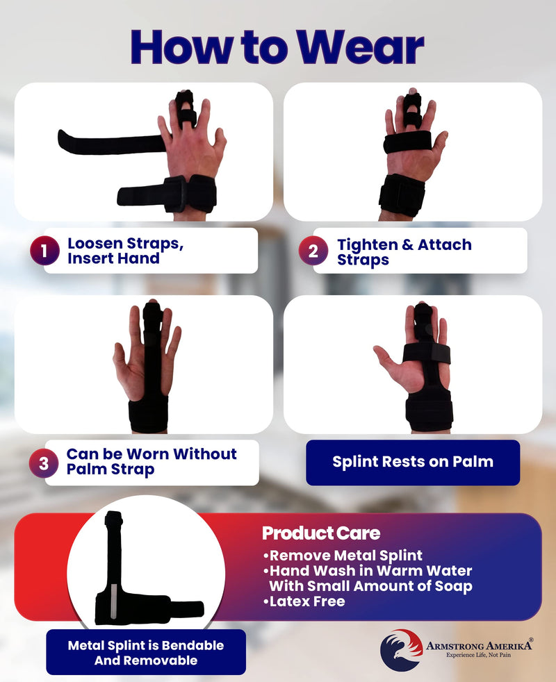 [Australia] - Trigger Finger Splint Finger Brace – Comfortable Finger Splints for Broken Fingers. Adjustable Aluminium Finger Straighter for Bent Mallet or Arthritic Finger Joints. Fits All Fingers (Large) Large (Pack of 1) 