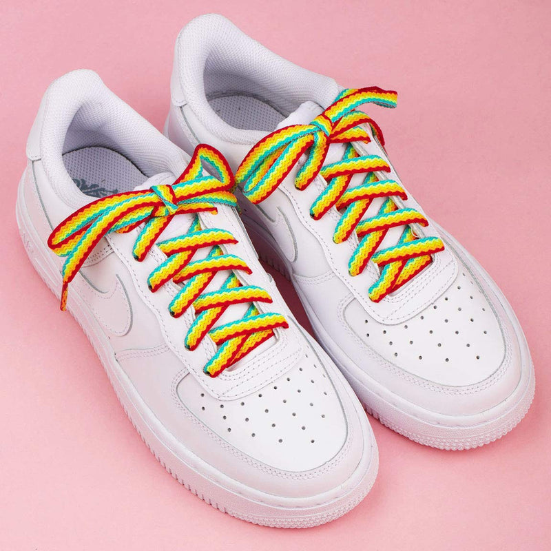 [Australia] - 31-71" Flat Colorful Fashion Sneakers Shoelaces, Rainbow Gradient Shoe Laces 31inch (80cm) 3d Rainbow 