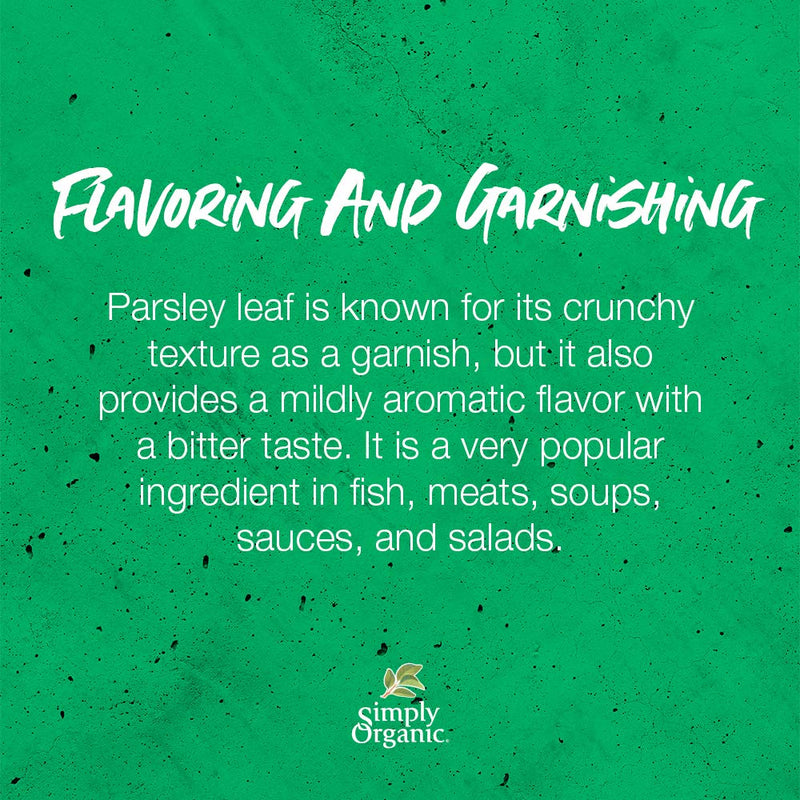 [Australia] - Simply Organic Parsley Flakes, Cut & Sifted, Certified Organic | 0.26 oz | Petroselinum crispum var. neapolitanum 1 