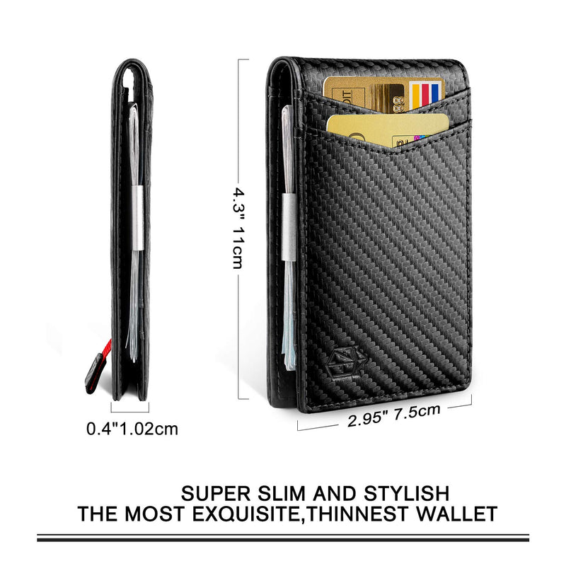 [Australia] - Zitahli Money Clip Slim Wallet-Minimalist Bifold Front Pocket Wallet for Men,Card Holder Effective RFID Blocking Black Microfiber leather 