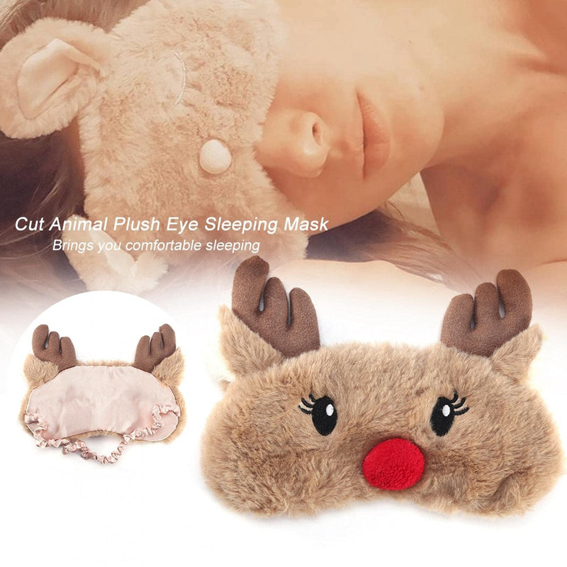 [Australia] - Christmas Sleeping Mask Cute Animal Eye Cover Sleeping Mask Deer Winter Carton Nap Eye Shade Mask for Girls Women Adult(Elk) Elk 