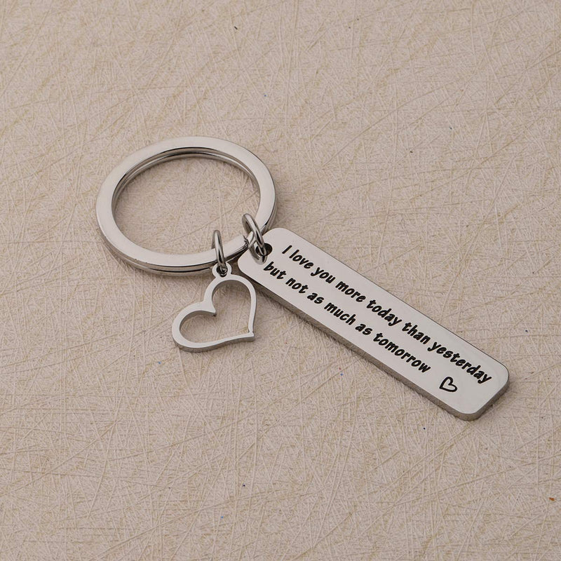 [Australia] - Funny Couple Gifts I Love You More Today Than Yesterday Keychain Accessories for Couples I love you more today keychain 