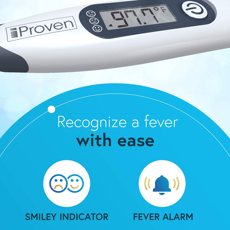 [Australia] - iProven Oral Thermometer, Measures in 10 Seconds with Flexible tip and Fever Alarm, Digital Medical Thermometer for Adults, Kids and Toddlers - DTR-1221A Grey 