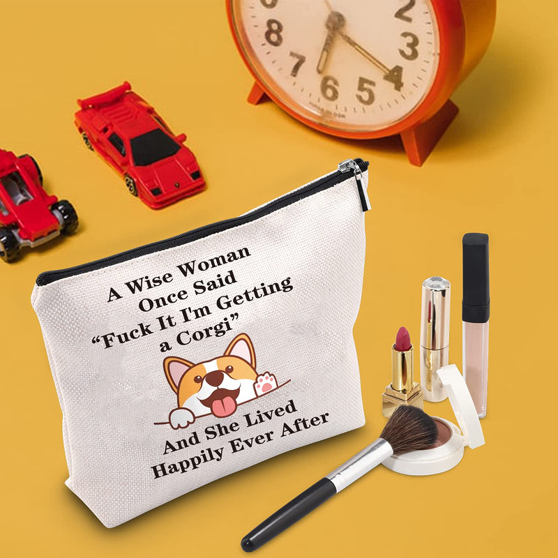 [Australia] - TSOTMO Corgi Lover Gift Corgi Mom Gift Dog Mom Makeup Bag I'm Getting a Corgi Cosmetic Bag Dog Owner gift (a Corgi) 