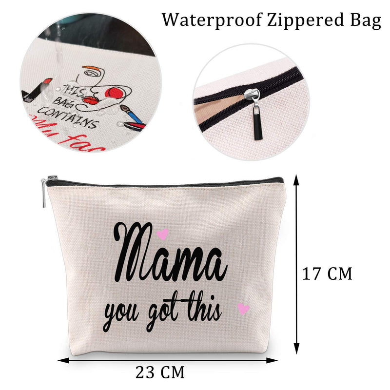 [Australia] - You Got This Mama Gifts Mom Cosmetic Bag Gift for New Mama Travel Bag Funny New Mom Gifts Make Up Pouch Bags (You Got This Mama Gifts) You Got This Mama Gifts 