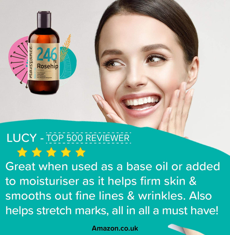 [Australia] - Naissance Rosehip Seed Oil (Rosa Rubiginosa) (no. 246) 250ml - Pure, Natural, Hydrating, Nourishing & Moisturising for All Skin Types 