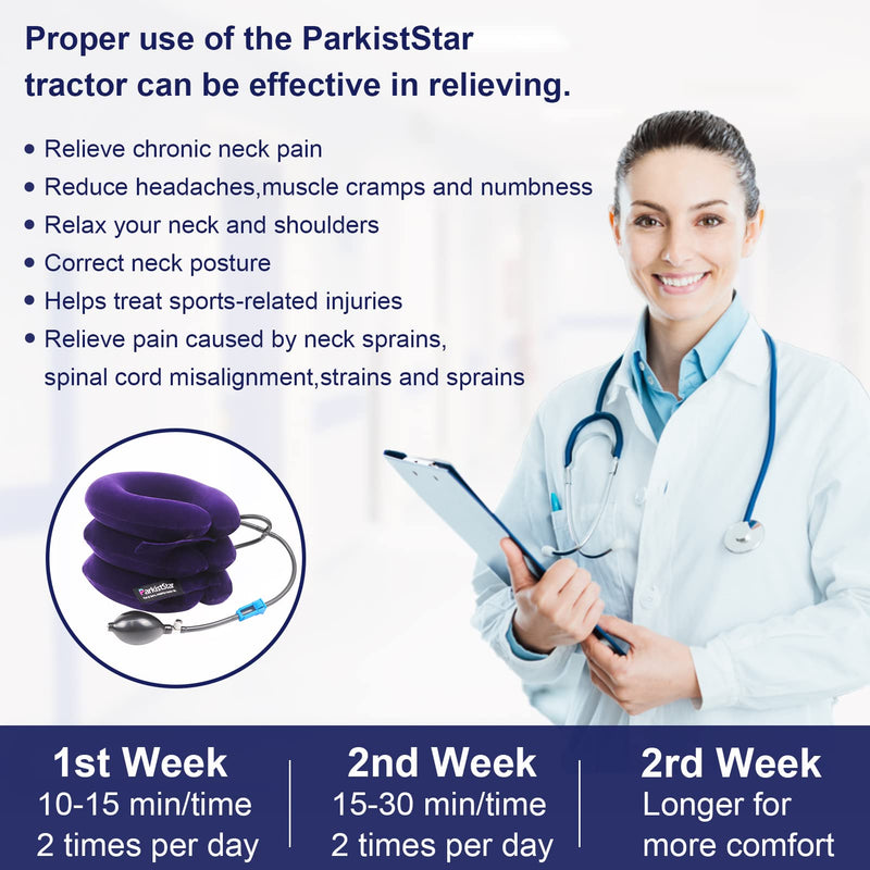 [Australia] - Cervical Neck Traction Device,Three Tube Quick Inflation,Relieves Neck Shoulder Pain,Effectively Corrects Bad Sitting Posture (Including Health Care Tutorial),Cervical Stent (Purple) Purple 