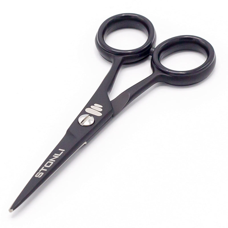 [Australia] - STONLI 4.5 inches Beard and Moustache Scissors - Ear and Nose Hair Trimming Stainless Steel Scissors, Safety Use for Eyebrows, Eyelashes, and Ear Hair 