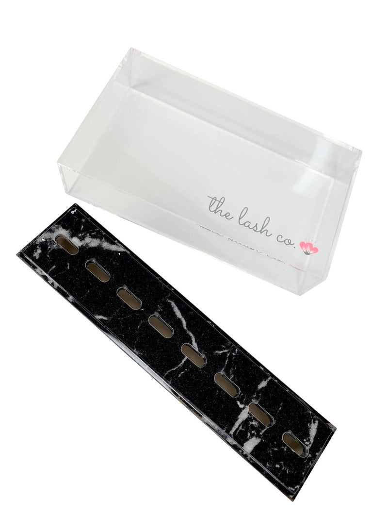 [Australia] - The Lash Co. Marble Tweezer Case (acrylic, black, fits up to 8 tweezers) 