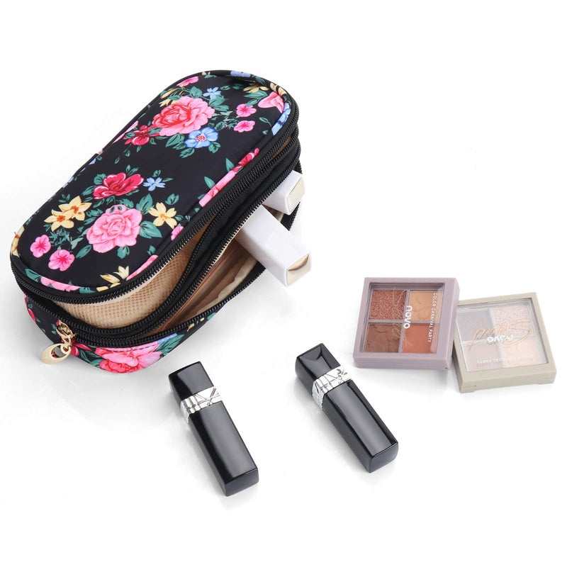 [Australia] - Travel Makeup Bag Small Cosmetic Bag Organizer Cosmetic Case Pouch Gift for Women (Flower) Flower 