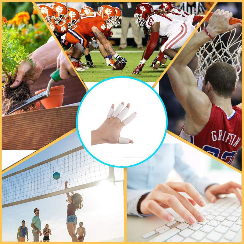 [Australia] - Gel Finger Cover, Silicone Finger Cots, Finger Protector for Women and Men, Great for Trigger Finger, Finger Cracking, Finger Arthritis, Finger Callus(10 pcs, White) 
