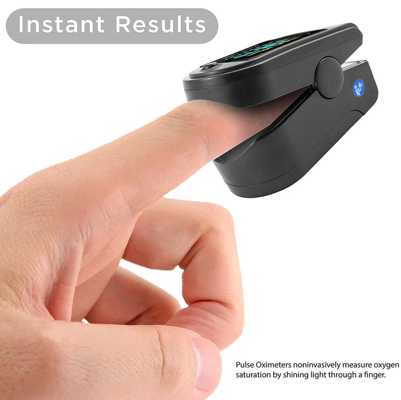 [Australia] - Facelake FL-350 Pulse Oximeter with Carrying Case & Batteries & Lanyard, Black 