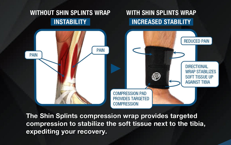[Australia] - Pro-Tec Shin Splint Compression Wrap Black One Size Fits Most 