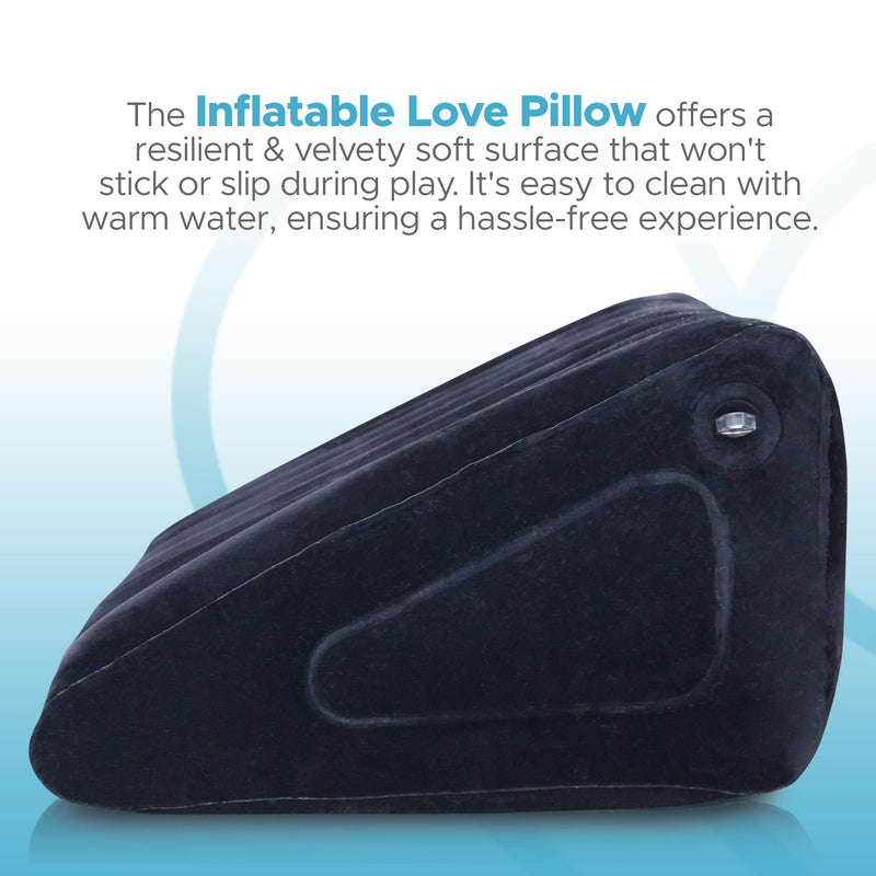 [Australia] - Inflatable Love Pillow | Multifunctional Triangle Ramp Cushion for Body Positioning | Massage Pillow with Back and Head Support | PVC and Cotton Flock Material 