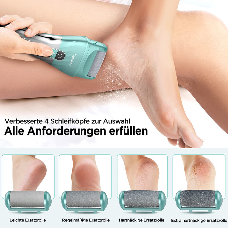 [Australia] - DynaBliss Electric Rechargeable Callus Remover for Feet, Callus Foot Care Set with 4 Replacement Rollers with 2 Speeds, LED Smart Display 