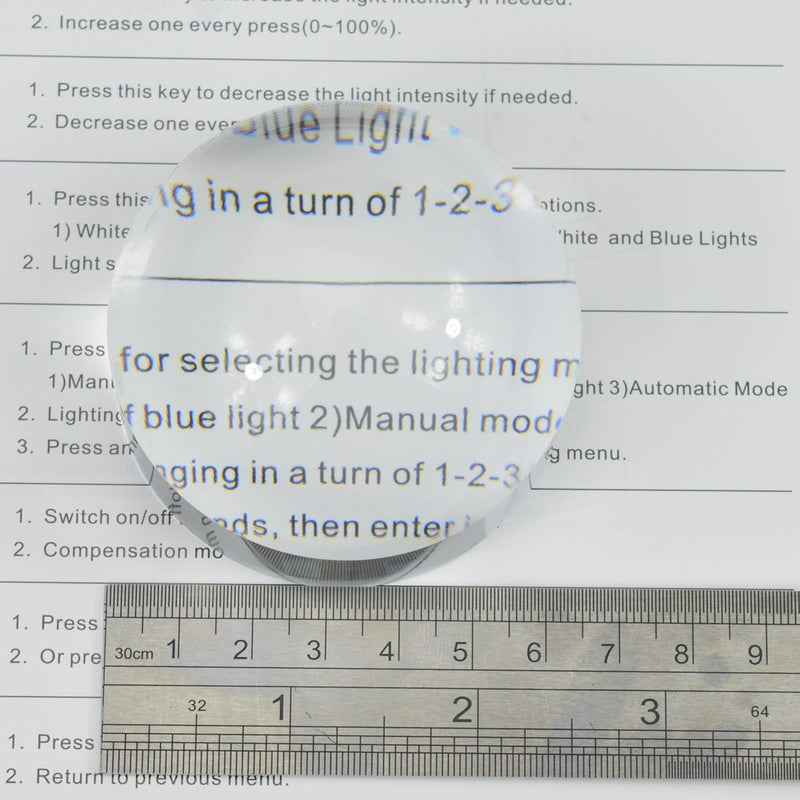 [Australia] - YOCTOSUN 2.5 Inch Dome Magnifier 5X Acrylic Paperweight Reading Magnifying Glass Optical Half Ball Lens with Gift Box and Polishing Pouch 
