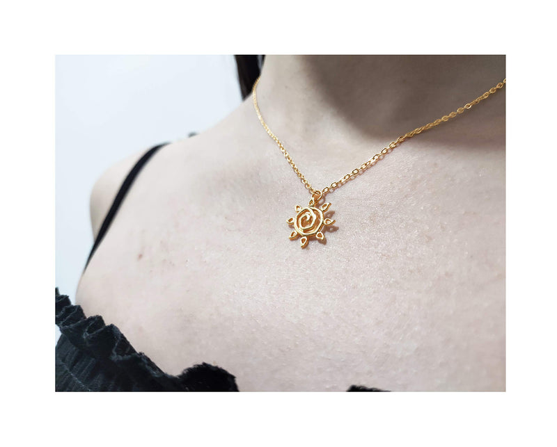 [Australia] - Baydurcan Friendship Anchor Compass Necklace Good Luck Elephant Pendant Chain Necklace with Message Card Gift Card Abstract Sun s 