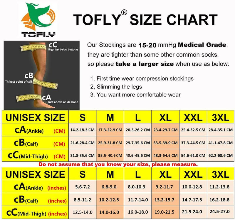 [Australia] - TOFLY® Thigh High Compression Stocking Footless, 15-20mmHg & 20-30mmHg Compression Socks with Silicone Band, Varicose Veins XX-Large 15-20mmhg Beige 