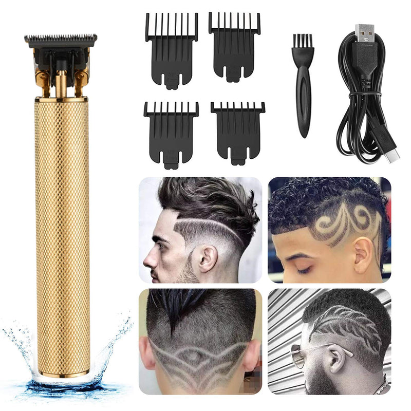 [Australia] - Hair Clippers for Men,Professional Electric Cordless Hair Trimmer,0mm Baldheaded Hair Clippers T-Blade Beard kit Zero Gapped Trimmers for Men with 4 Guide Combs Gold-1 