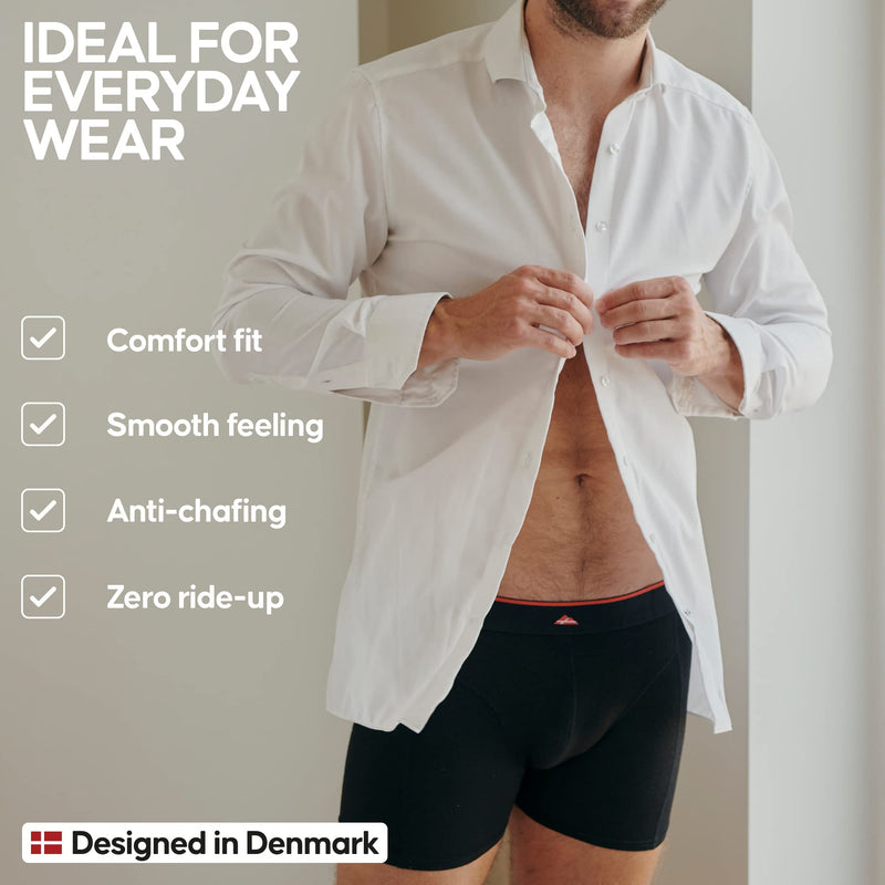 [Australia] - DANISH ENDURANCE 3 Pack Bamboo Boxer Shorts for Men, Breathable Underwear, Soft Antibacterial Pants Black 4XL 