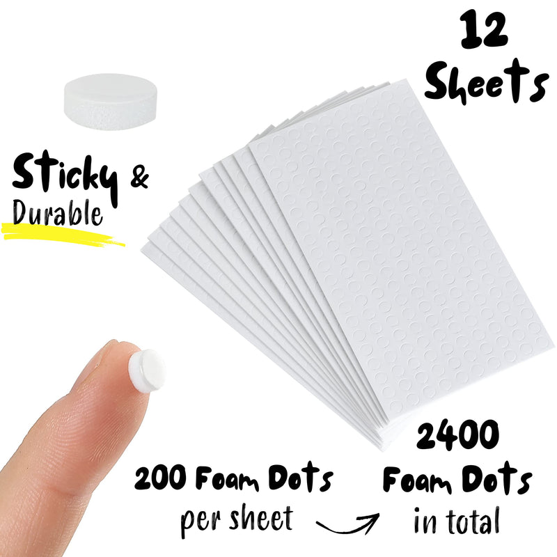 [Australia] - Mr. Pen- Foam Dots, 2400 pcs, 12 Sheets, Adhesive Foam Dots, 3D Foam Dots, 3D Pop Dots, Dual-Adhesive 3D Foam, Foam Adhesive Dots, Foam Dots Double Sided Adhesive, Adhesive Dots, Adhesive Foam 