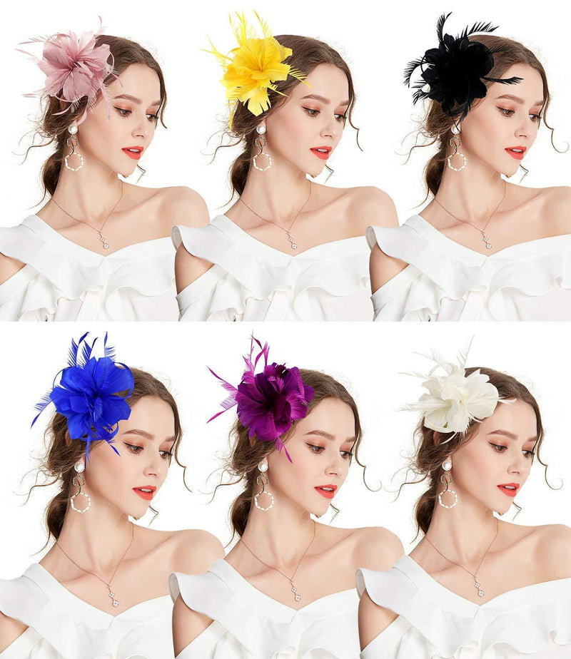 [Australia] - Z&X Sinamay Fascinator with Headband Clip Mesh Flower Feather Cocktail Pillbox Hat D- Nude Pink 