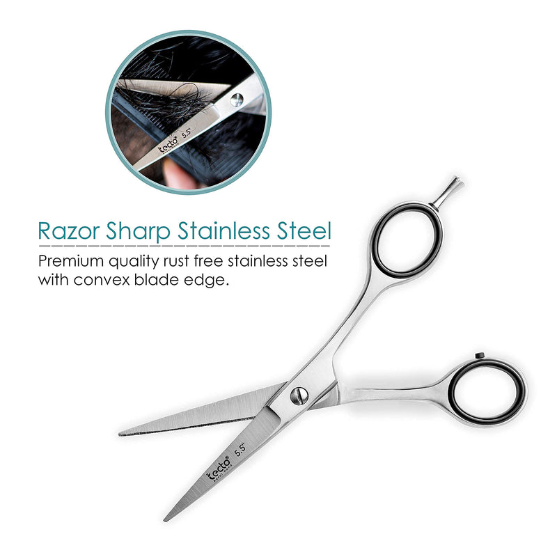 [Australia] - Tecto 5.5“ Professional Hair Cutting Scissors - Hair Shears- Barber Scissor- Premium Stainless Steel Sharp Hairdressing Scissors for Barber, Children, Men, and Women,Hair Shears for Home & Salon 