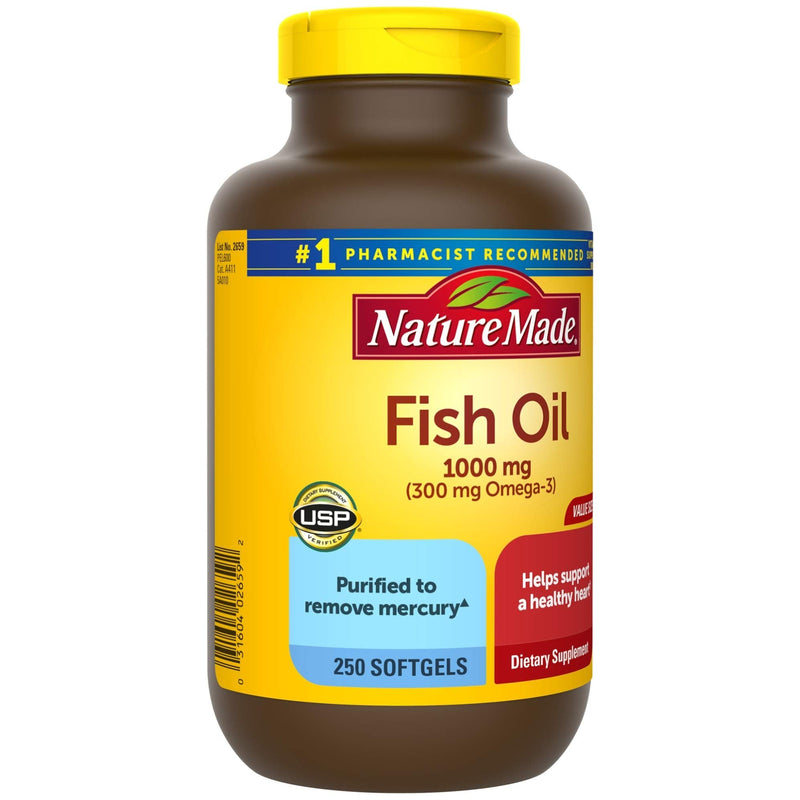 [Australia] - Nature Made Fish Oil 1000 mg, 250 Softgels Value Size, Fish Oil Omega 3 Supplement For Heart Health 250 Count (Pack of 1) 