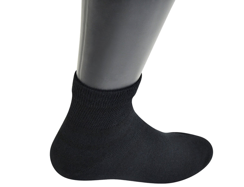 [Australia] - Yomandamor Mens Coolmax Ankle Wide Stretched Diabetic Socks with Seamless Toe,5 Pairs 10-13 5 Pairs Black 