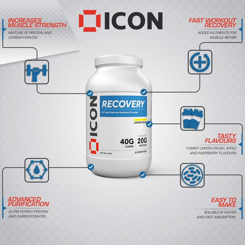 [Australia] - Recovery Post Workout Protein Shake Drink with L-Glutamine, Leucine, Vitamin C, D and E - 30 Serving Powder Formula (2.3kg) - Lemon Crush 2.3kg 