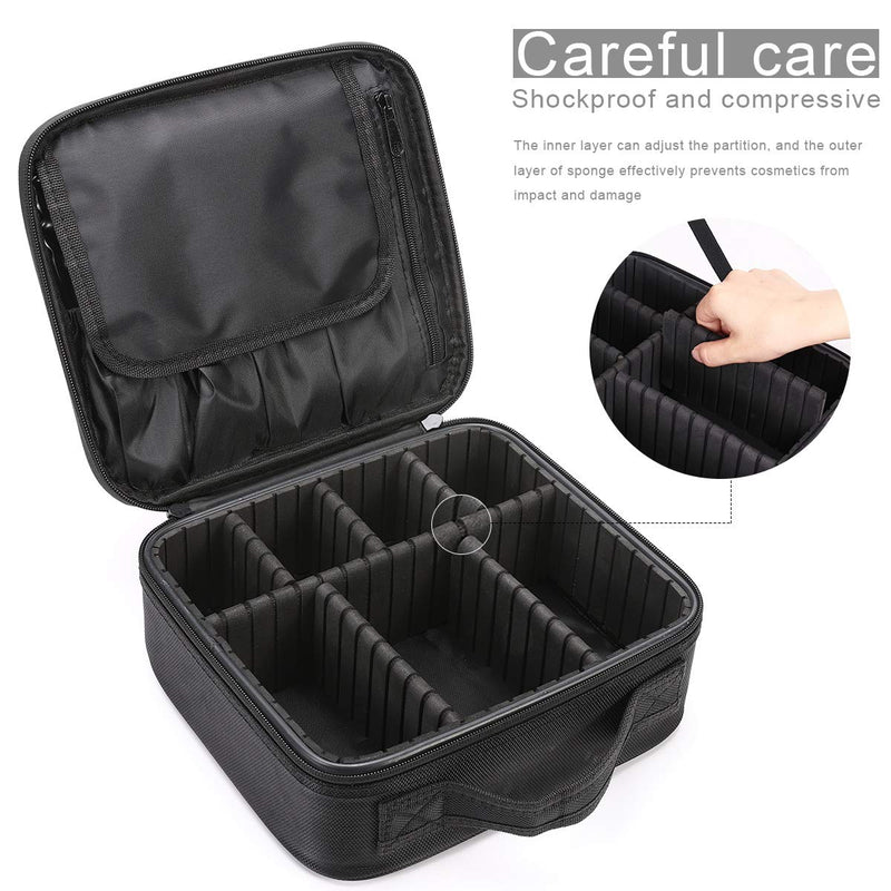 [Australia] - Travel Makeup Bag Large Cosmetic Organizer Waterproof Portable Case for Women Girls (Black) Black 