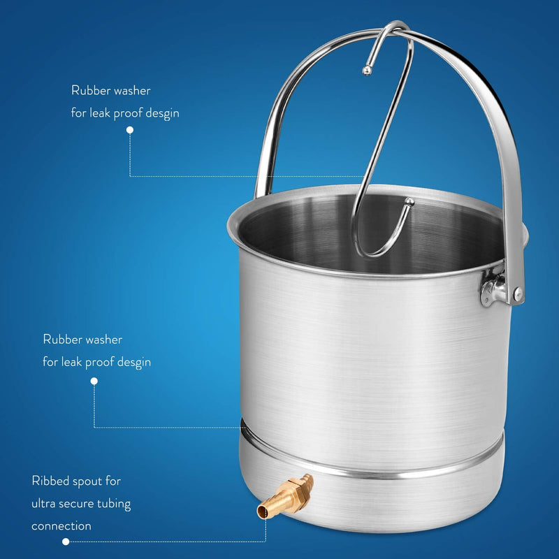 [Australia] - Smokitcen Coffee Enema Bucket Kit Stainless Steel 2 Quart Capacity for Cleansing Detox Enemas 