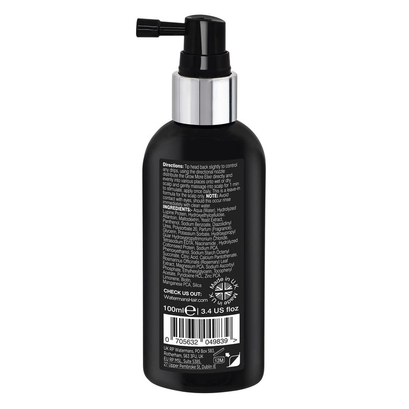 [Australia] - Hair Growth Serum - Watermans Grow More Elixir of Hair 100ml - Boost Your Growth & Hair Thickening leave in Topical Scalp Treatment (Scalp only) 