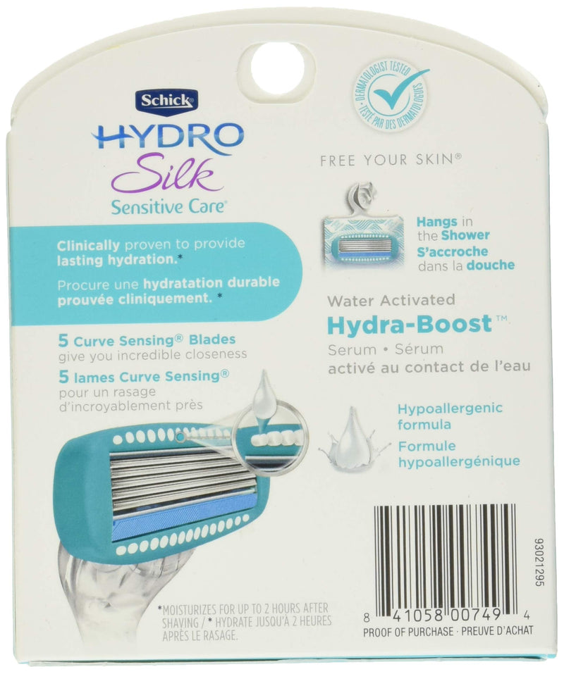 [Australia] - Schick Hydro Silk Sensitive Care Hang-In Shower Razor Blade Refills for Women, 6 Count 