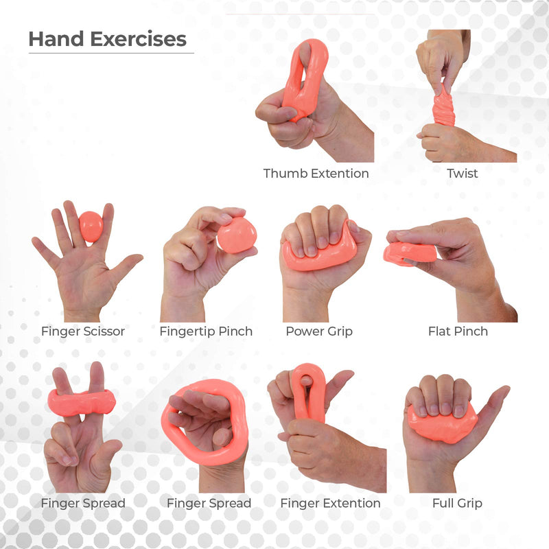 [Australia] - Sammons Preston Therapy Putty for Physical Therapeutic Hand Exercise, Flexible Putty for Finger and Hand Recovery and Rehabilitation, Strength Training, Occupational Therapy, 2 Ounce, Extra Firm, Gray 1 Pound Red - Medium Soft 