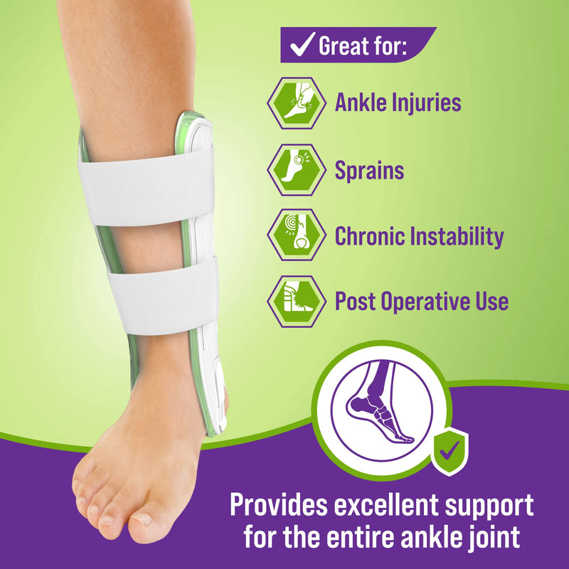 [Australia] - Premium Air Stirrup Ankle Brace Stabilizer With Air & Gel Cold Therapy - One Size Fits All 