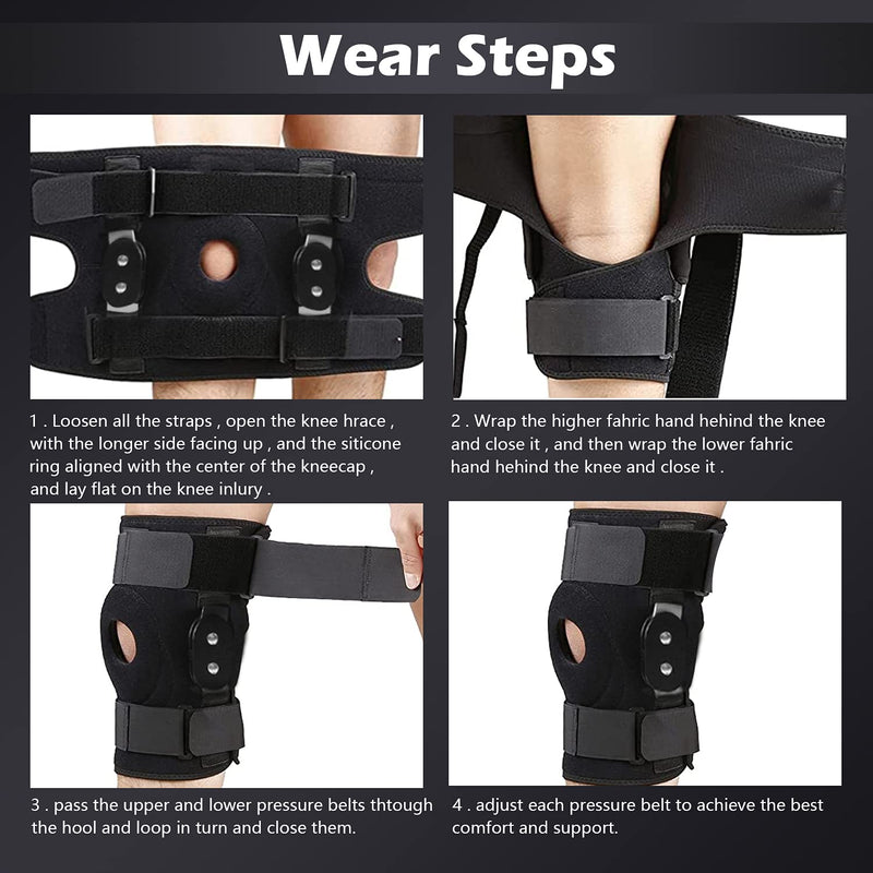 [Australia] - Olamtai Knee Brace with side stabilizers, Adjustable Knee Pad Joint Support, Power Knee Stabilizer Pads, Effective Relief of ACL, Meniscus Tear, Tendinitis Pain, Suitable for Men and Women (Small) Black 