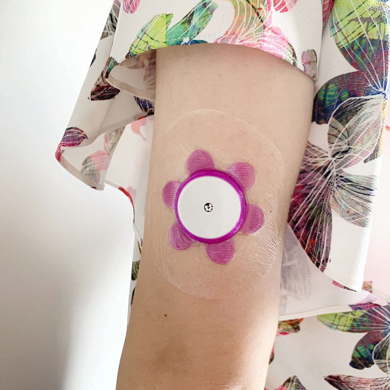 [Australia] - for Freestyle Libre Patches Waterproof,40+1 Pack Libre Covers,One Plastic Libre Sensor Cover and 40pcs Clear CGM Adhesive Patches with Hole (Purple Cover+Clear Patches) Purple Cover+clear Patches 