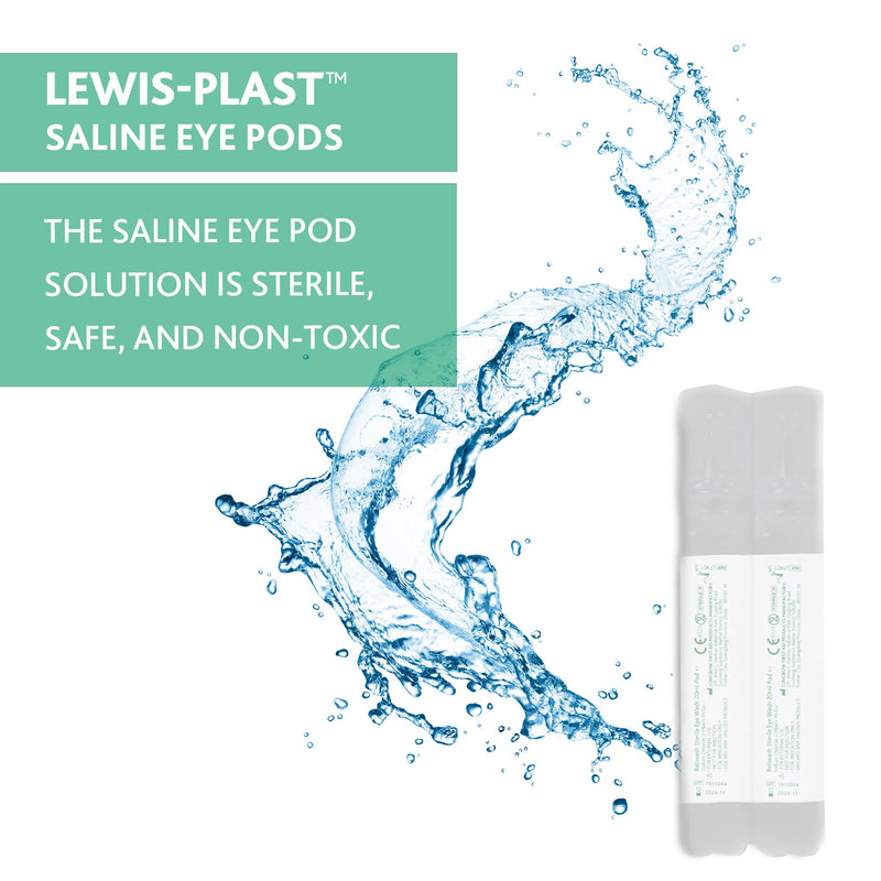 [Australia] - Lewis-Plast Premium 20ml Saline Eye Wash Pods Box of 25 - Contains Sodium Chloride 0.9% W/V Sterile Non-Toxic 20ml Pods for Minor Eye Irritation 20 Pods 