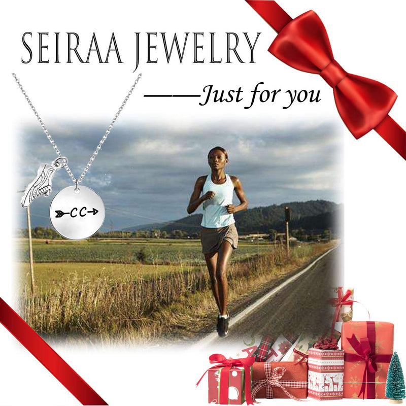 [Australia] - SEIRAA Cross Country Necklace Cross Country Team Gift Running Jewelry Marathon Gift Runner Gift Track Team Gift for Coach CC necklace 