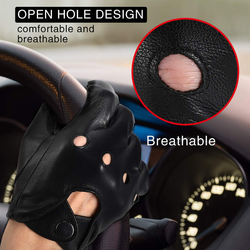 [Australia] - Driving Gloves Thin Black Leather Gloves Mens Driving Gloves Touchscreen Outdoor Sports PU/7.5/S Pu/Black 