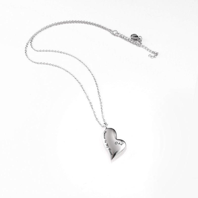 [Australia] - Suxerlry Heart Urn Necklace Cremation Engraved Stainless Steel Ashes Memorial Keepsake Jewelry Dad 