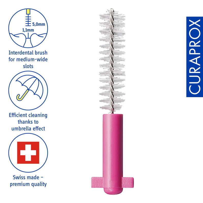 [Australia] - Curaprox CPS 08 Prime Refill Interdental Brushes, Pink, 8 Count - 8 x 0.8mm - 3.2mm Internal Toothbrushes. 