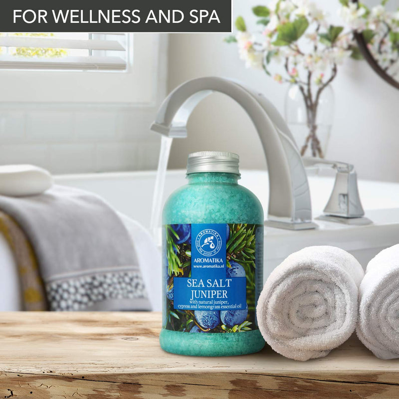 [Australia] - Sea Salt Juniper w/ Natural Juniper 600g - Cypress - Lemongrass Essential Oils - Bath Sea Salts - Best for Bath - Good Sleep - Relaxing - Body Care - Beauty 