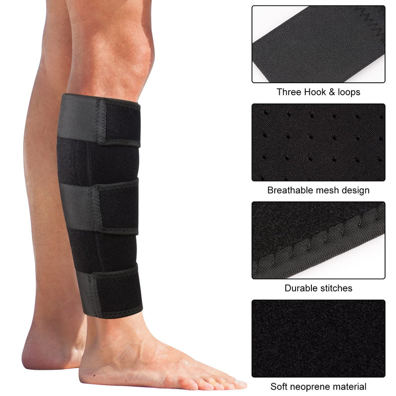 [Australia] - supregear Compression Calf Support Brace , Adjustable Shin Splint Calf Wrap, Comfortable Breathable Reduce Muscle Strain Calf Support, Suitable for Various Sports, Men and Women Black 