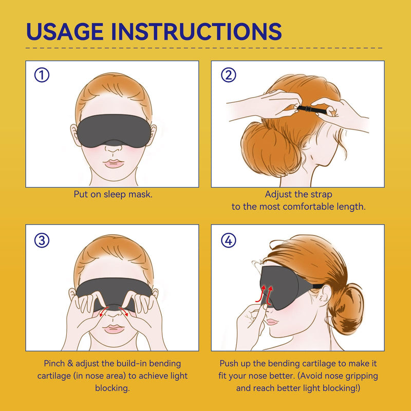 [Australia] - Mavogel Cotton Sleep Eye Mask - Updated Design Light Blocking Sleep Mask, Soft and Comfortable Night Eye Mask for Men Women, Eye Blinder for Travel/Sleeping/Shift Work, Includes Travel Pouch, Black 