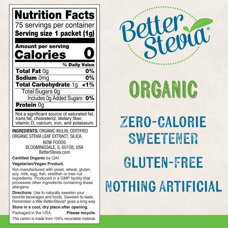 [Australia] - Now Better Stevia Organic Sweetener, 75 Count 
