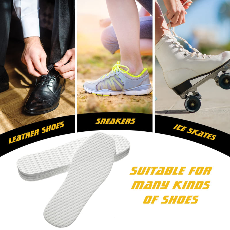 [Australia] - 24 Pairs Breathable Disposable Thin Insoles Replaceable Shoe Inserts Sweat and Outdoor Barefoot Shoe Liners Wood Pulp Shoeliners for Women Men Hiking Running Boot Sneaker 