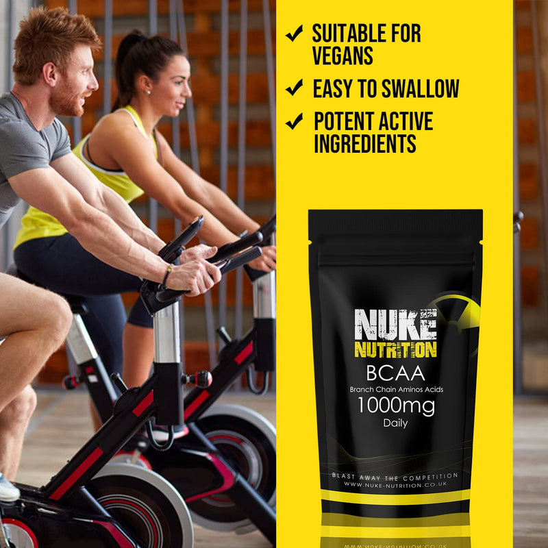 [Australia] - Nuke Nutrition BCAA Capsules | 60 Capsules 1000mg | Advanced Essential Amino Acids Supplement to Build Lean Muscle | Boost Recovery, Muscle Building & Growth | Leucine, Isoleucine & Valine | Vegan 60 Count (Pack of 1) 